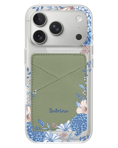 iPhone Phone Wallet Case - Blue Florals
