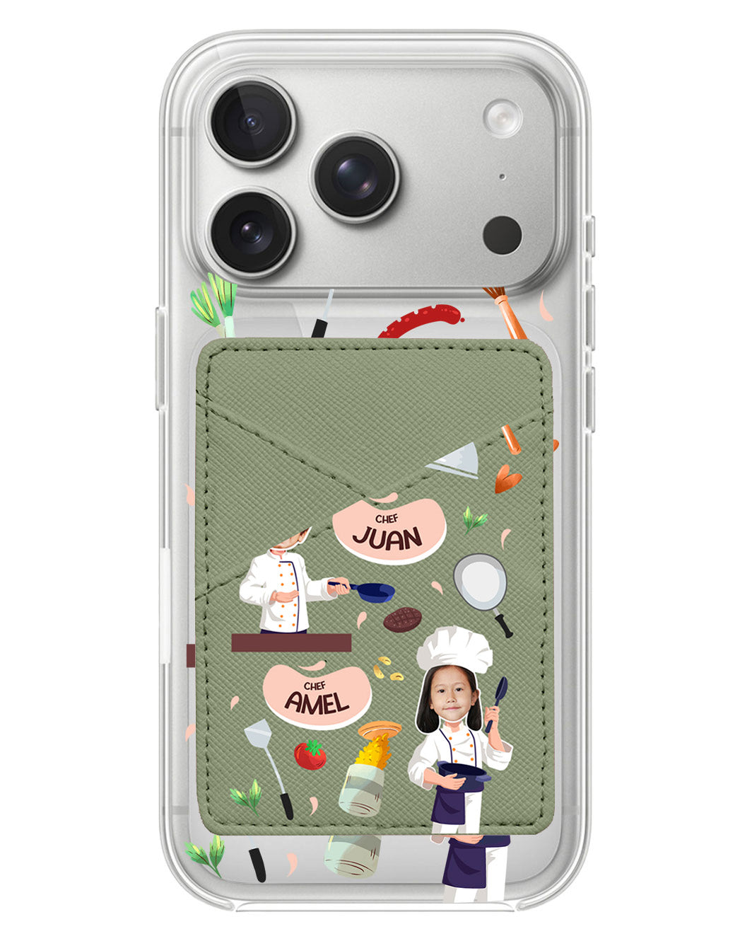 iPhone Phone Wallet Case - Face Grid Dream Chef