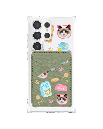 Android Phone Wallet Case - Pet Grid Kitty Playtime