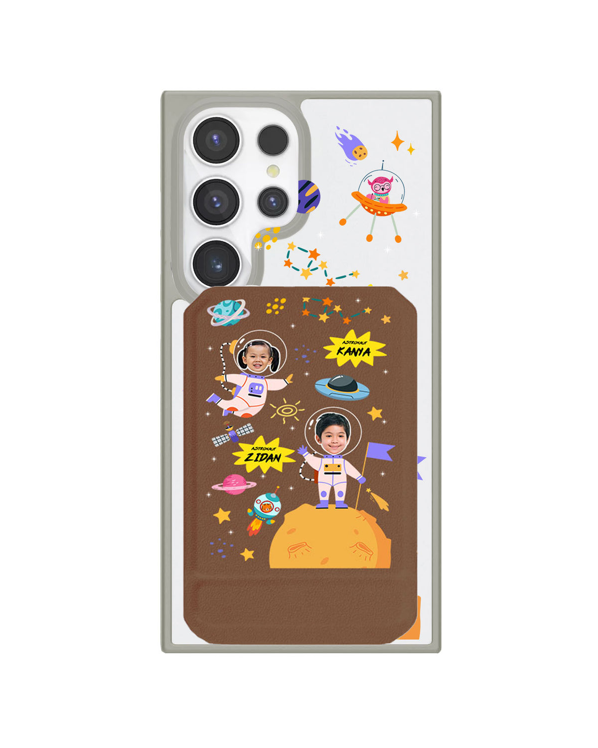 Android Magnetic Multifold Wallet - Face Grid Dream Astronaut