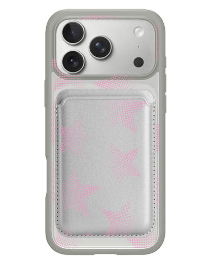 iPhone Magnetic Wallet Case - Pink Star