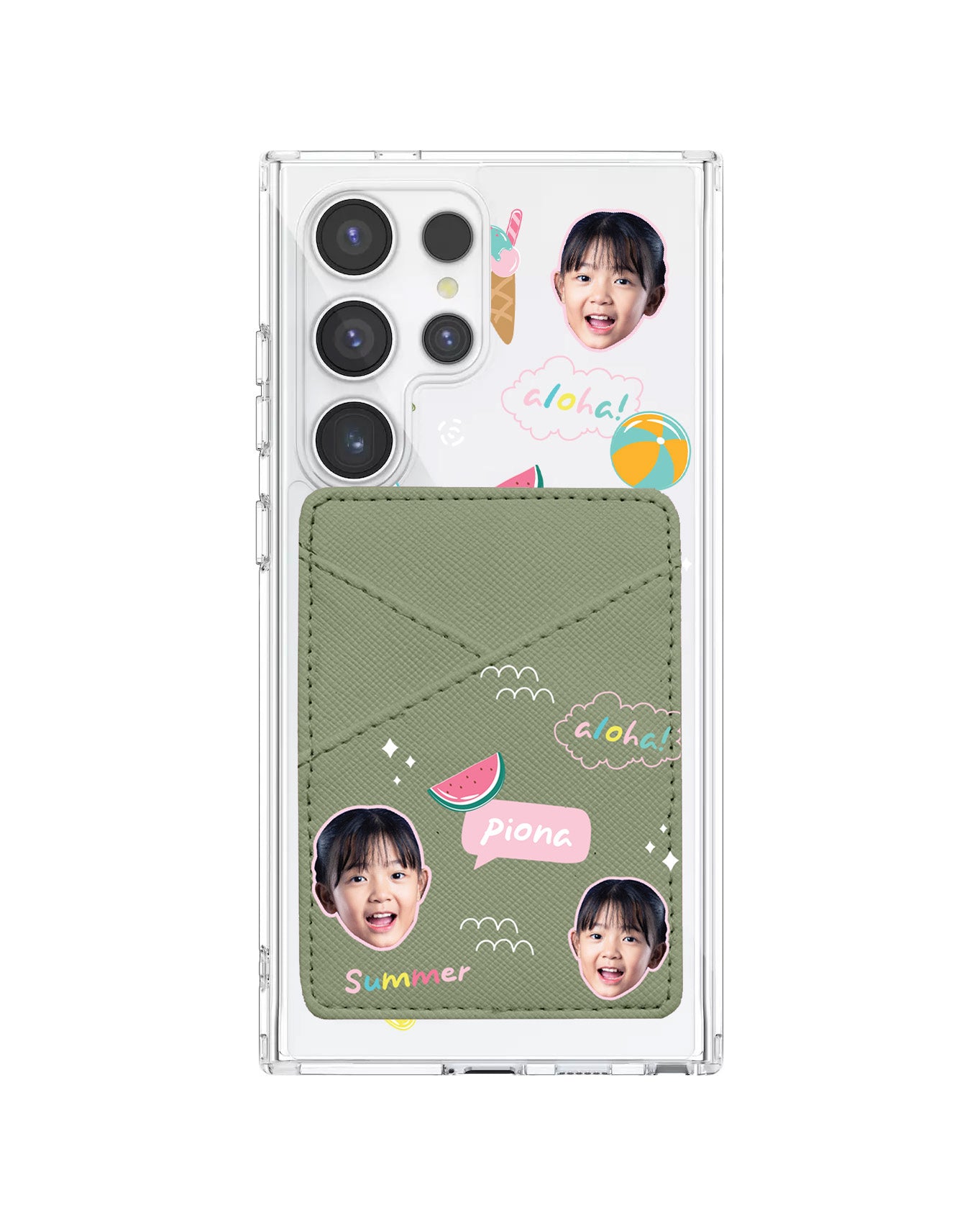 Android Phone Wallet Case - Face Grid Summer