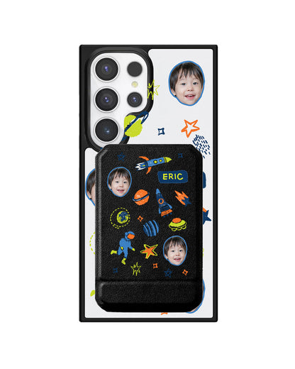 Android Magnetic Multifold Wallet - Face Grid Galaxy