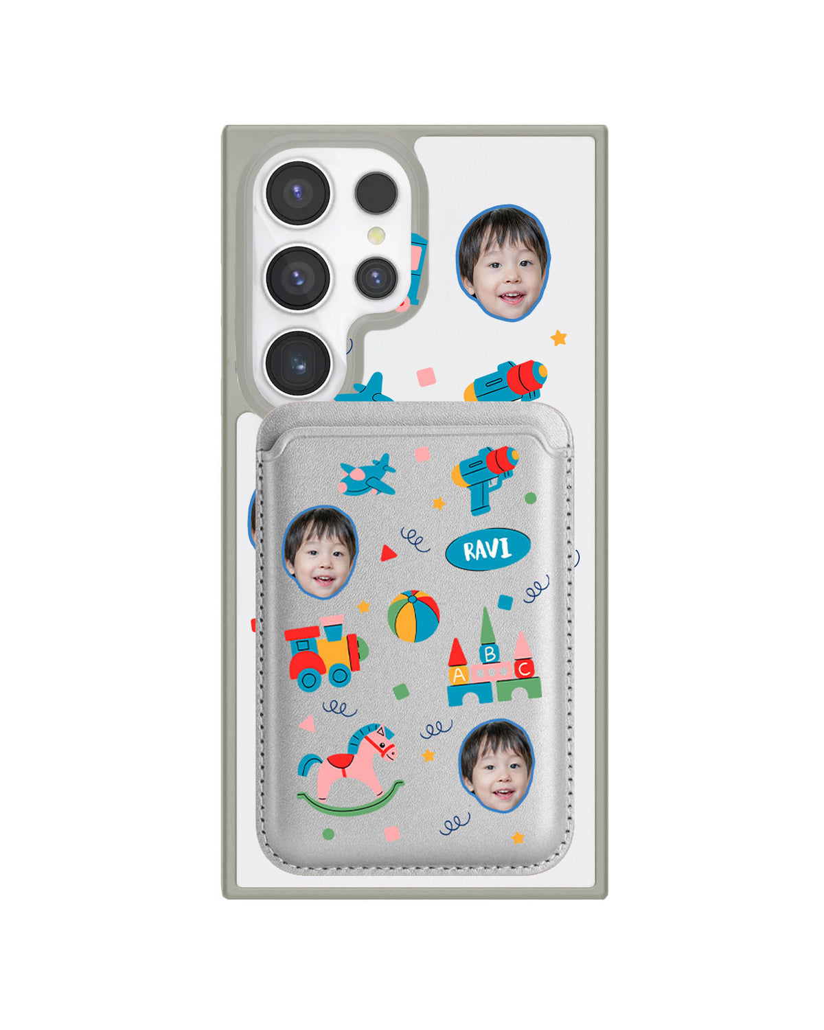 Android Magnetic Wallet Case - Face Grid Boys Toys