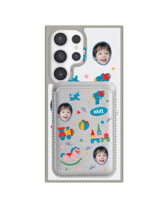 Android Magnetic Wallet Case - Face Grid Boys Toys