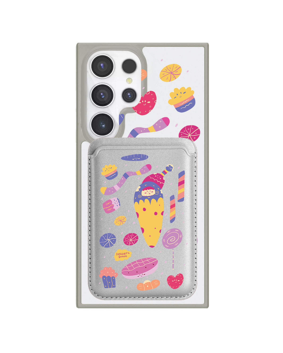 Android Magnetic Wallet Case - Dessert Doodle