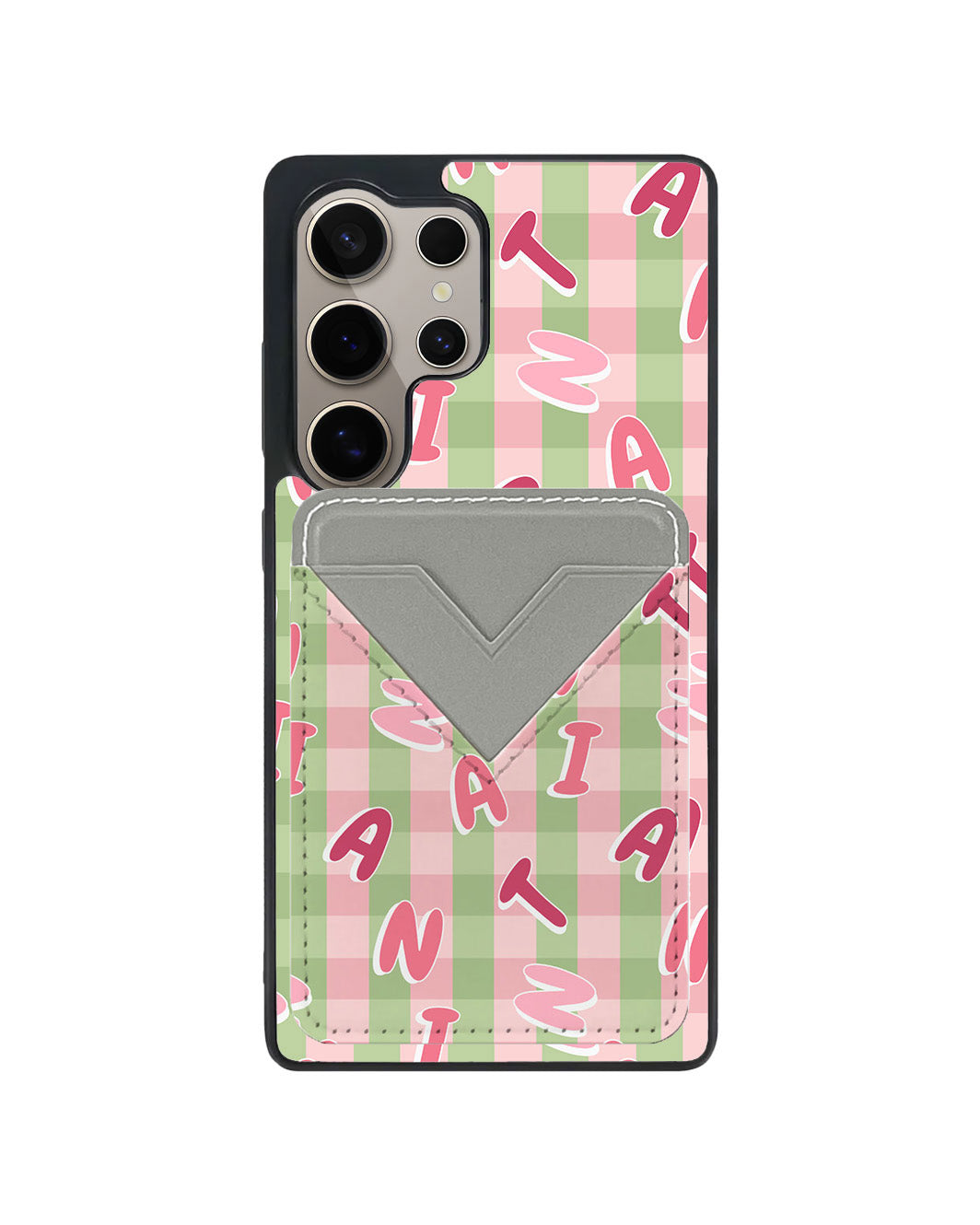 Android Avant Wallet Case - Custom Monogram 3.0 Checkered 4.0