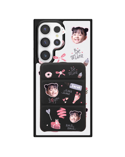 Android Magnetic Trifold Wallet Case - Face Grid Lovely
