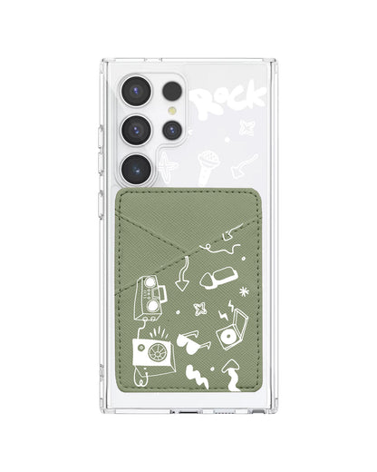 Android Phone Wallet Case - Rock N Roll White