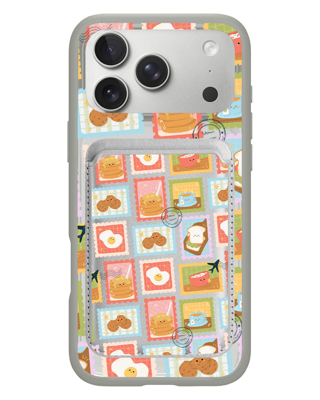 iPhone Magnetic Wallet Case - Breakfast Menu Stamps
