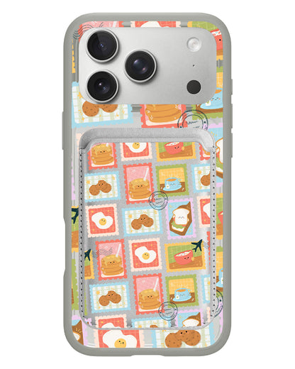 iPhone Magnetic Wallet Case - Breakfast Menu Stamps