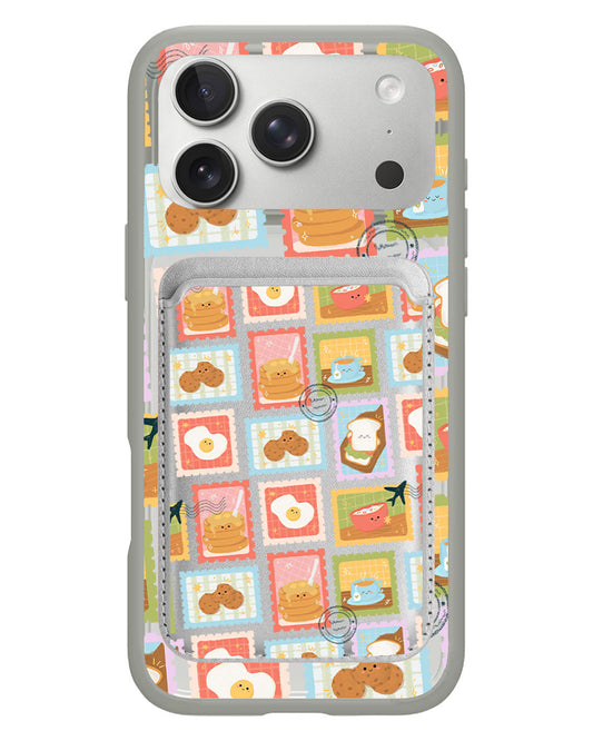 iPhone Magnetic Wallet Case - Breakfast Menu Stamps
