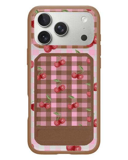 iPhone Magnetic Multifold Wallet - Cherry Tartan