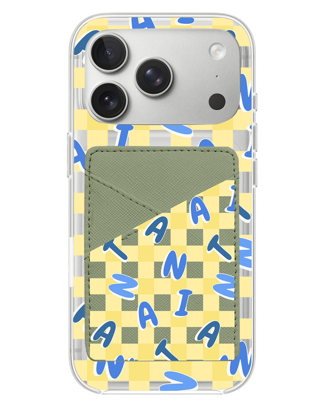 iPhone Phone Wallet Case - Checkered Monogram 3.0
