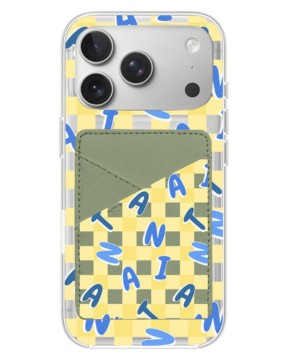iPhone Phone Wallet Case - Checkered Monogram 3.0