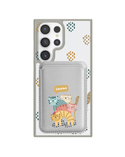 Android Magnetic Wallet Case - Rainbow Meow 2
