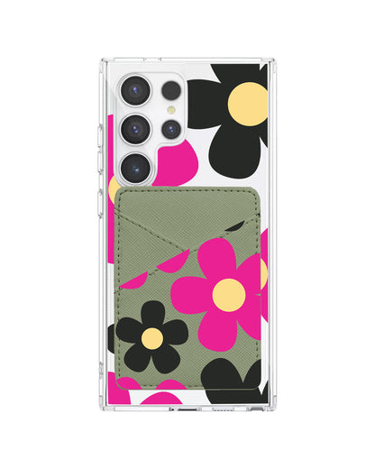 Android Phone Wallet Case - Daisy Hot Pink