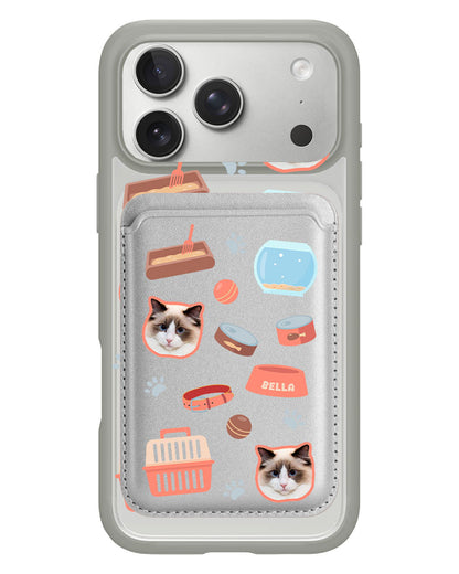 iPhone Magnetic Wallet Case - Pet Grid Kitty Cozy Corner
