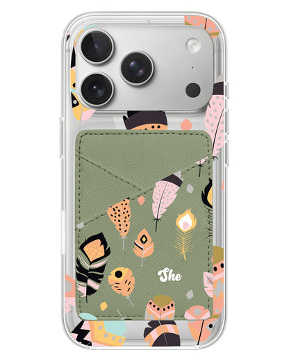 iPhone Phone Wallet Case - Feathers