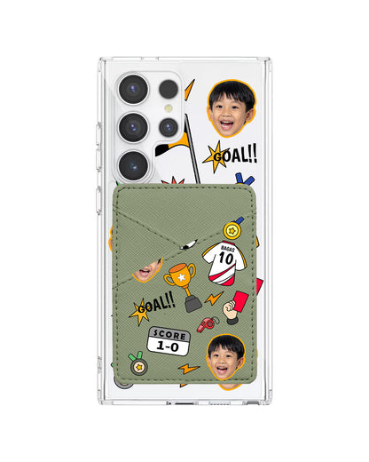 Android Phone Wallet Case - Face Grid Soccer