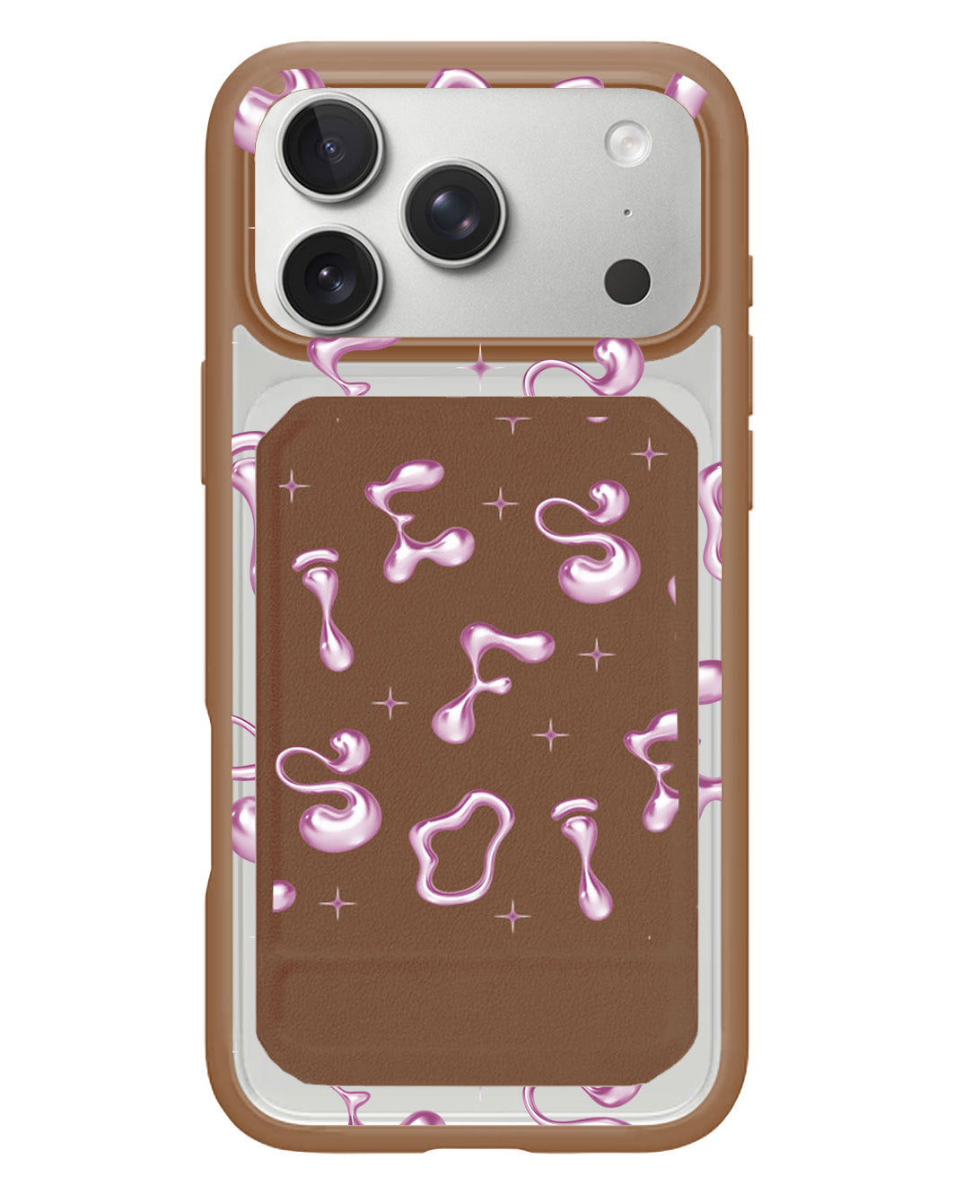 iPhone Magnetic Multifold Wallet - Pink Chrome Monogram