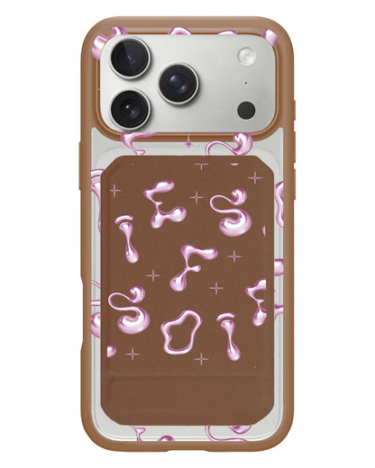 iPhone Magnetic Multifold Wallet - Pink Chrome Monogram