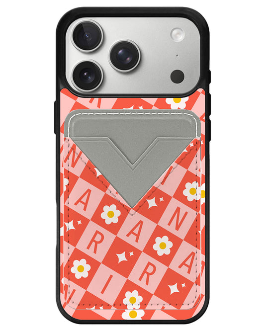 iPhone Avant Wallet Case - Flower Grid Monogram 2.0