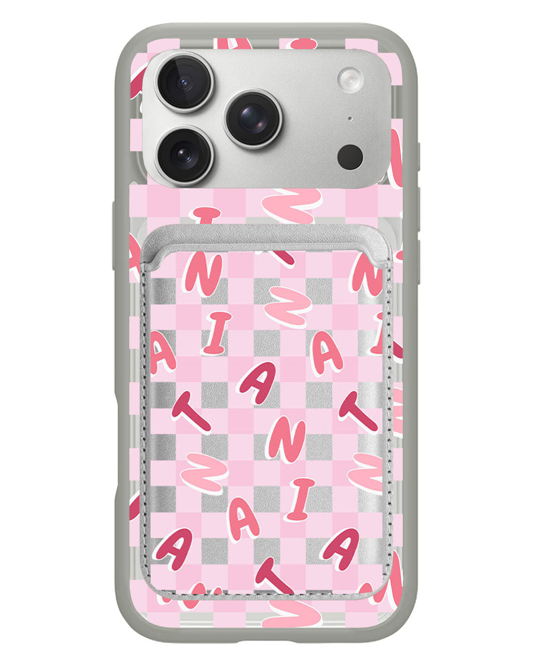 iPhone Magnetic Wallet Case - Checkered Monogram 1.0