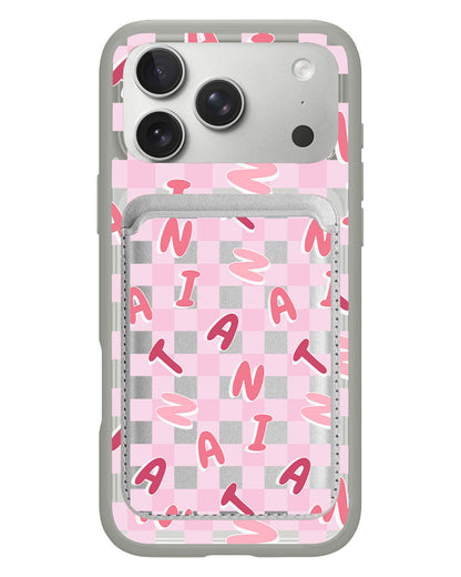 iPhone Magnetic Wallet Case - Checkered Monogram 1.0