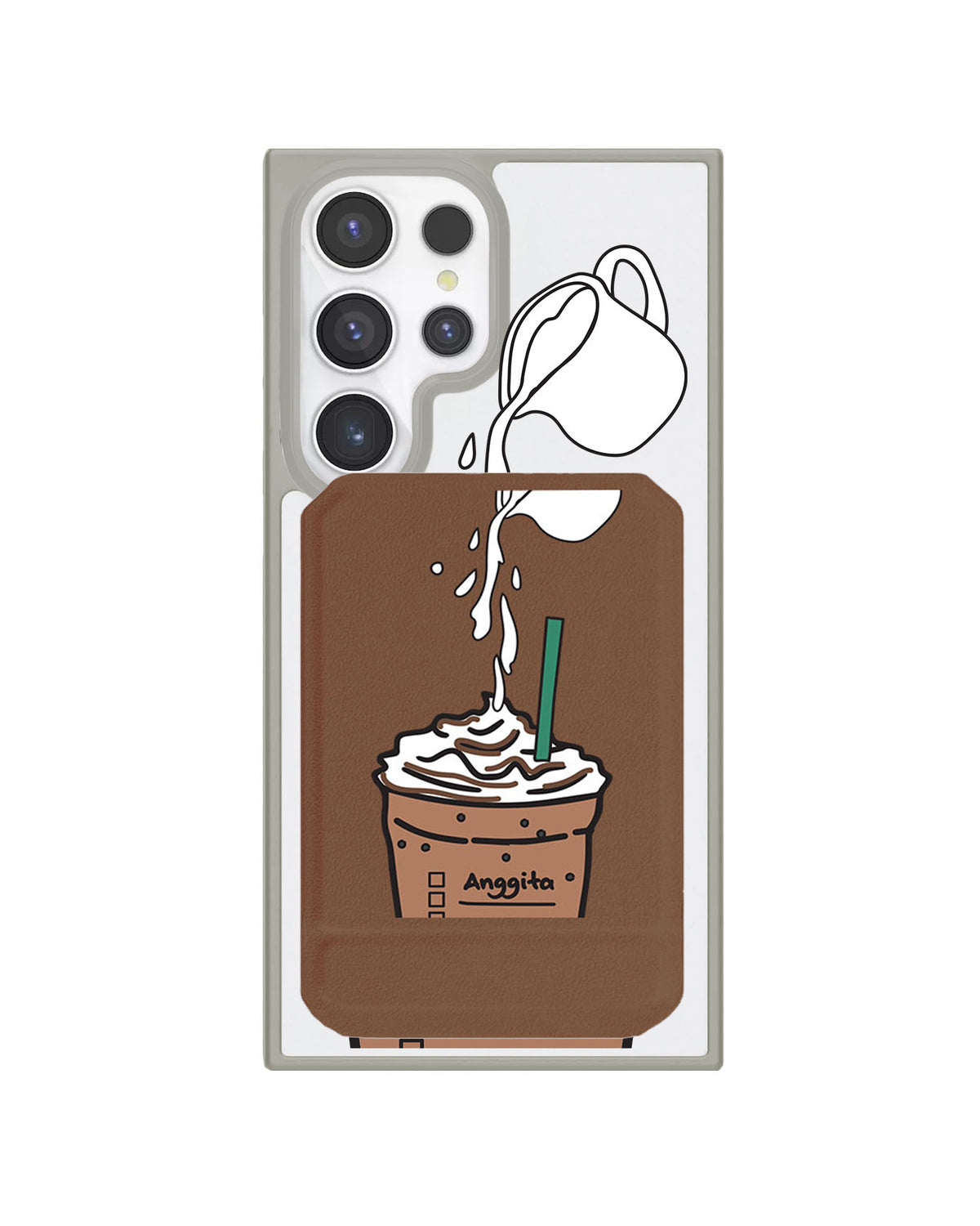 Android Magnetic Multifold Wallet - Coffee Frappe