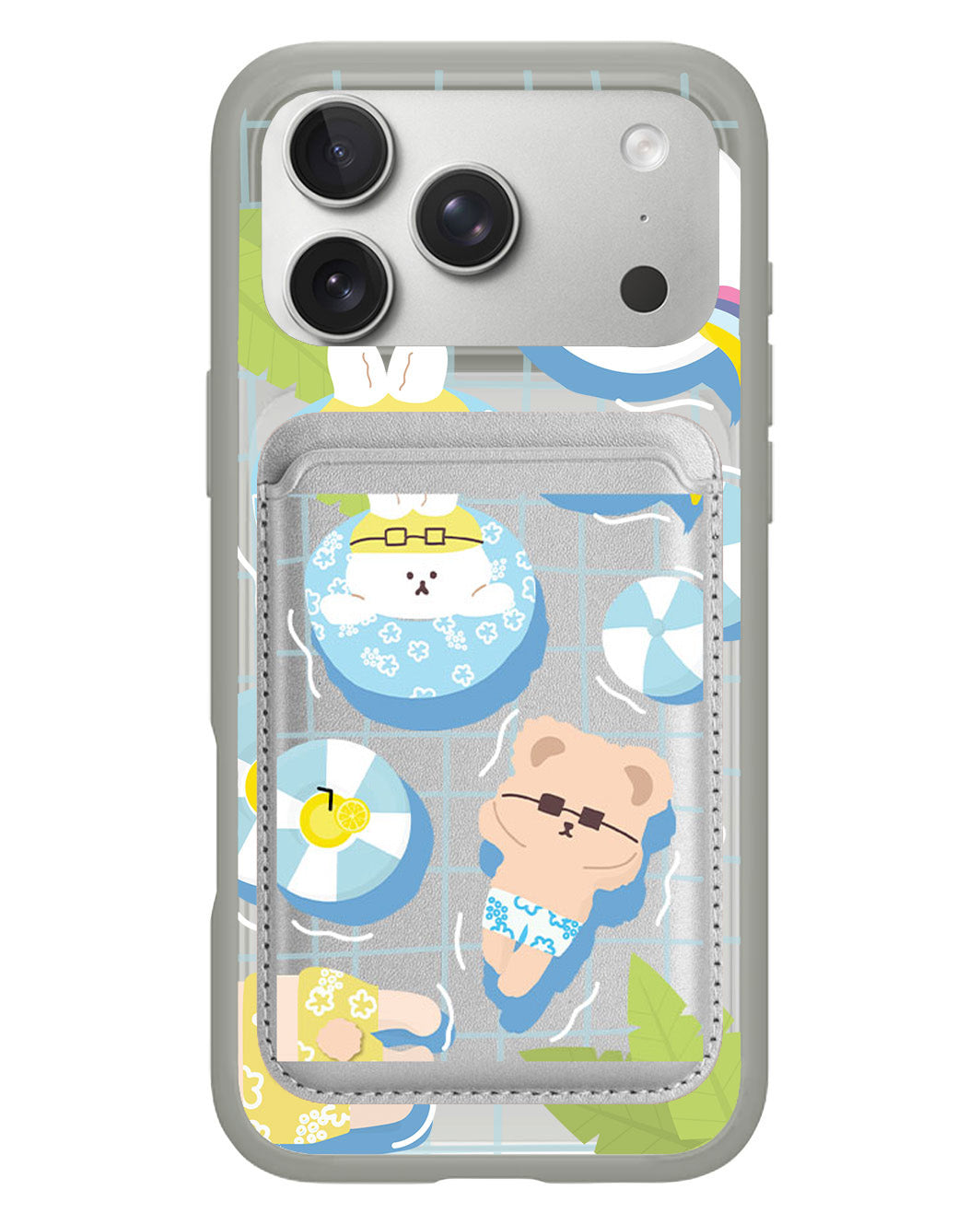 iPhone Magnetic Wallet Case - Pool Party Blue