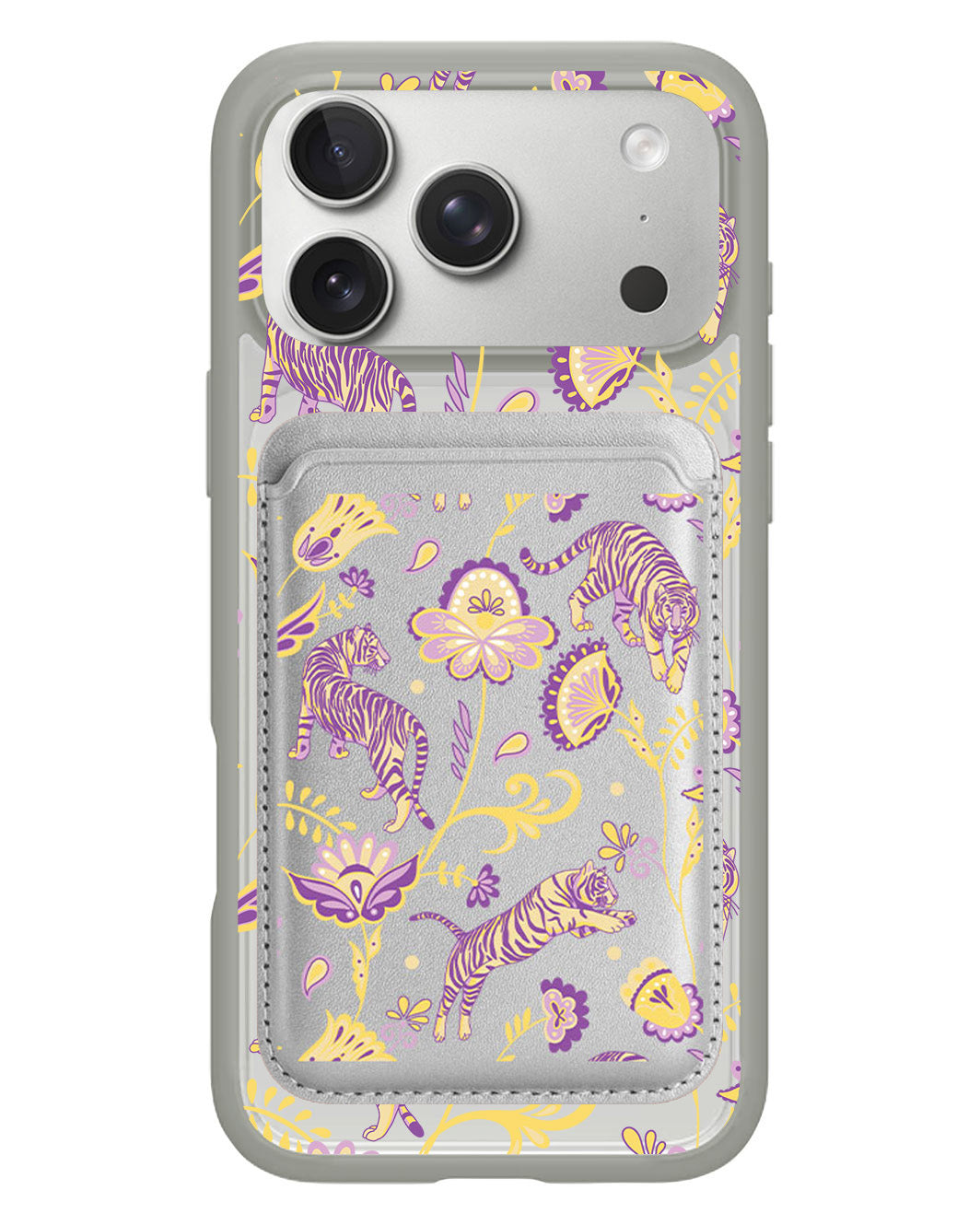 iPhone Magnetic Wallet Case - Tiger & Floral 4.0