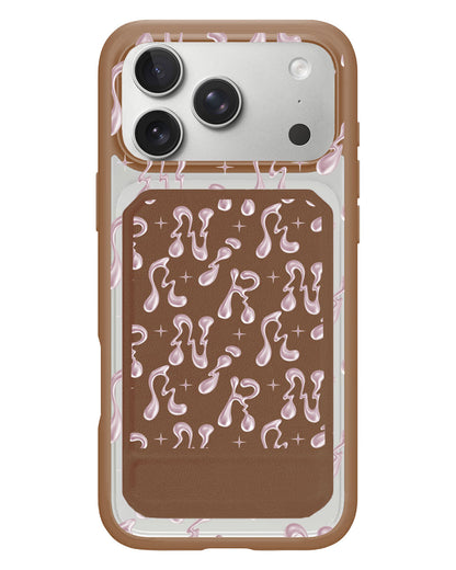 iPhone Magnetic Multifold Wallet - Pink Chrome Monogram 2.0