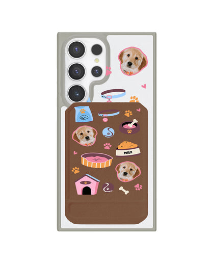 Android Magnetic Multifold Wallet - Pet Grid Puppy Cozy Day