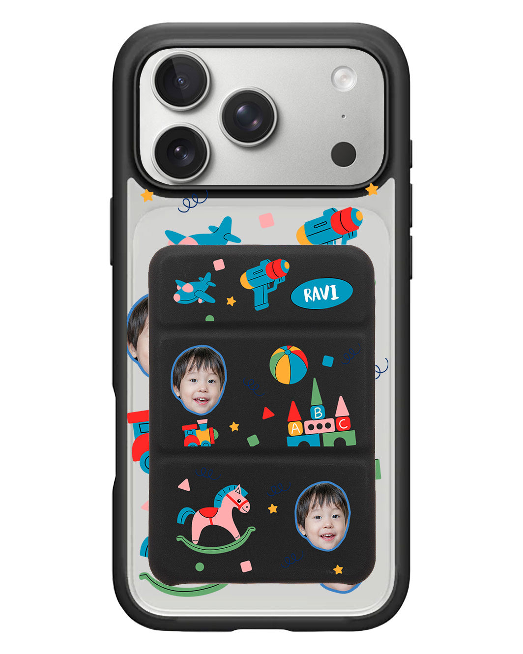 iPhone Magnetic Trifold Wallet Case - Face Grid Boy's Toys