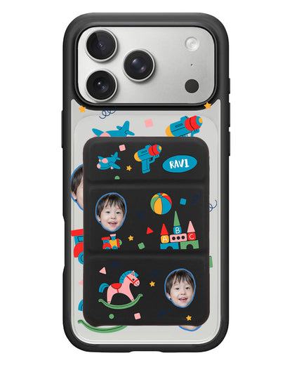 iPhone Magnetic Trifold Wallet Case - Face Grid Boy's Toys