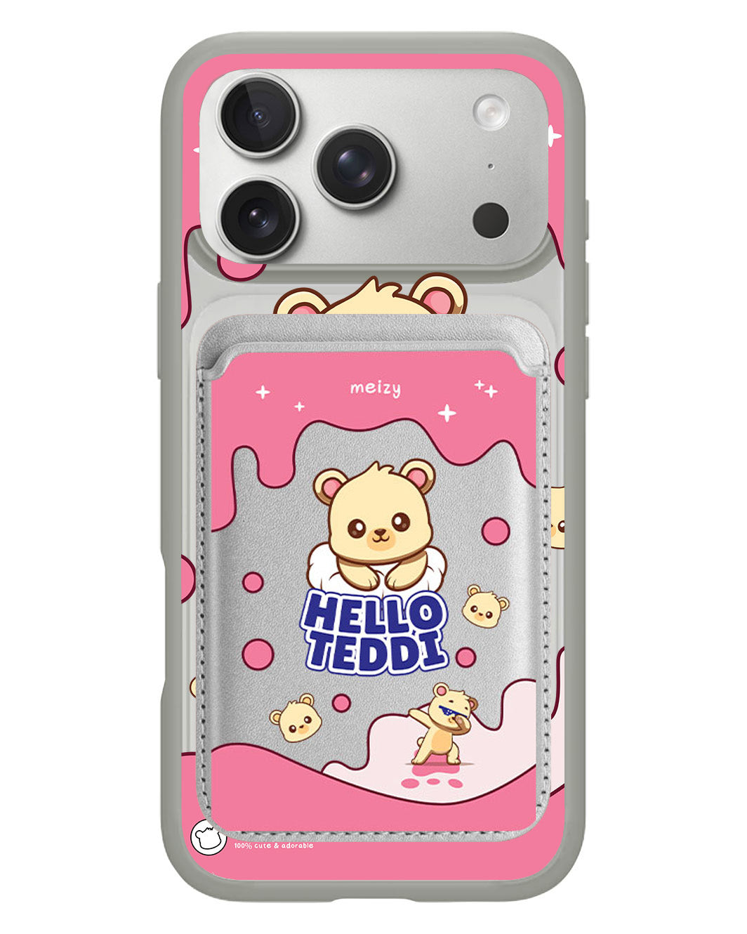 iPhone Magnetic Wallet Case - Hello Teddy 2.0