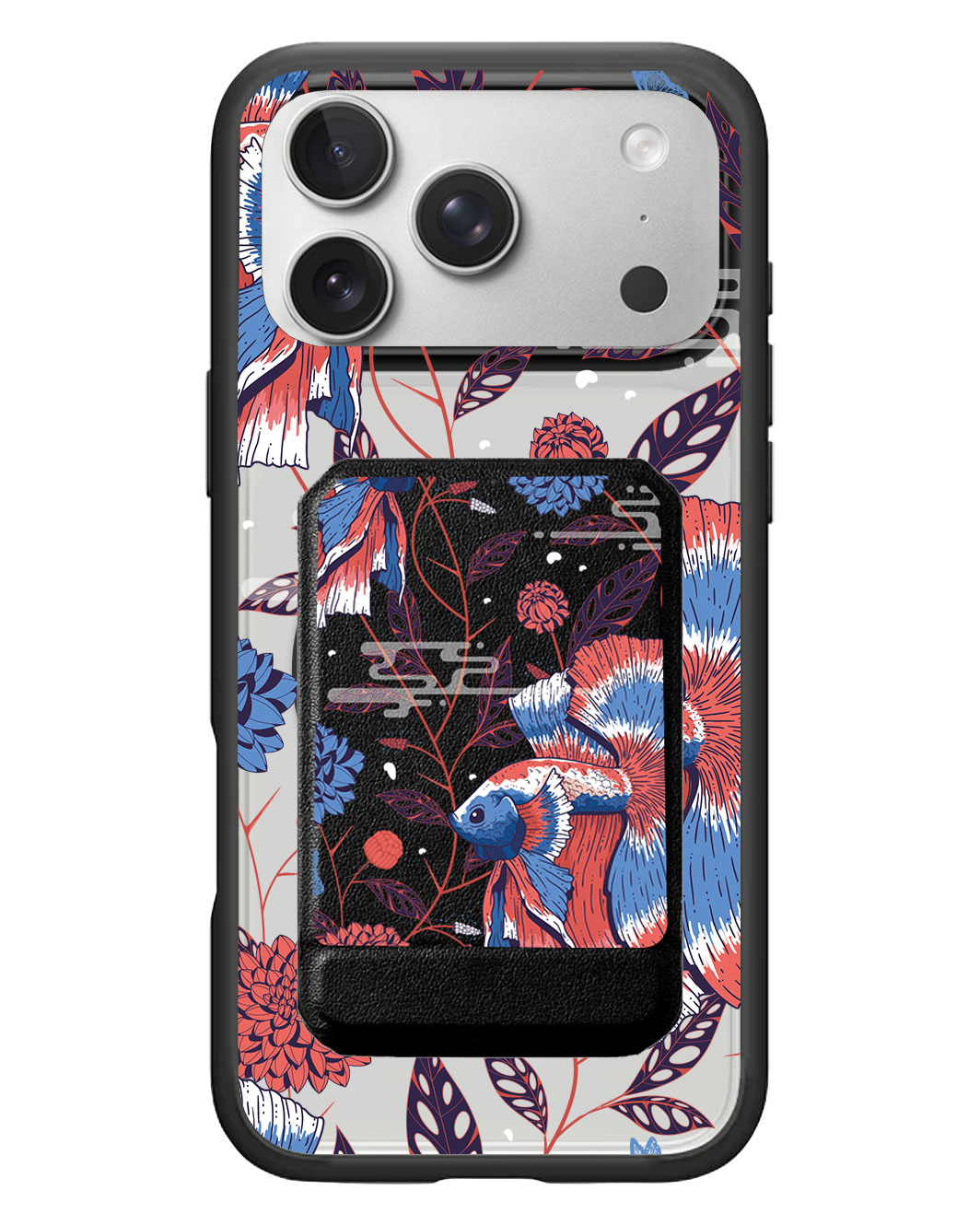 iPhone Magnetic Multifold Wallet - Fish & Floral 2.0