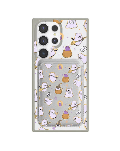 Android Magnetic Wallet Case - Spooky Cat