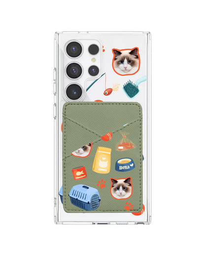 Android Phone Wallet Case - Pet Grid Kitty Adventures