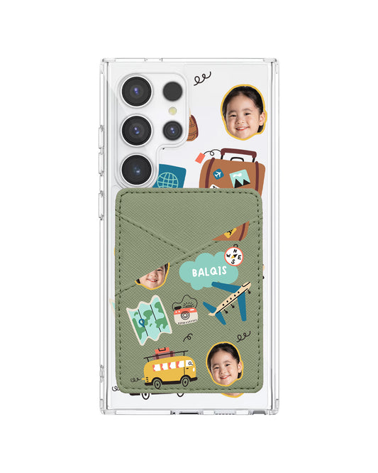 Android Phone Wallet Case - Face Grid Travel