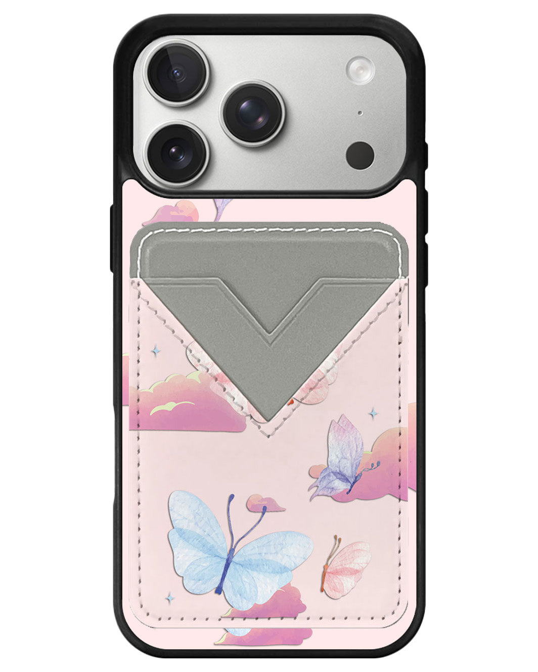 iPhone Avant Wallet Case - Butterfly & Clouds