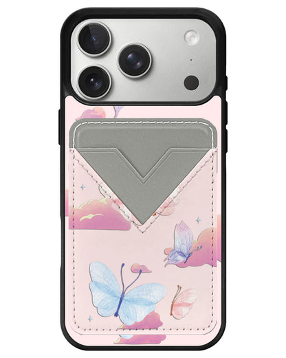 iPhone Avant Wallet Case - Butterfly & Clouds
