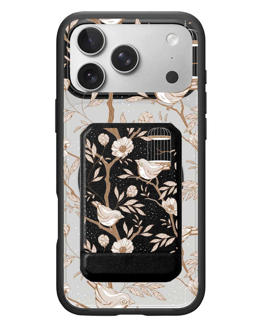 iPhone Magnetic Multifold Wallet - Lovebird Monochrome 3.0