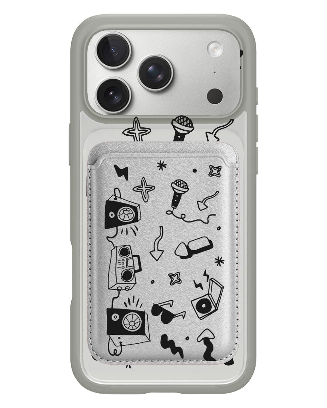 iPhone Magnetic Wallet Case - Rock n Roll Black