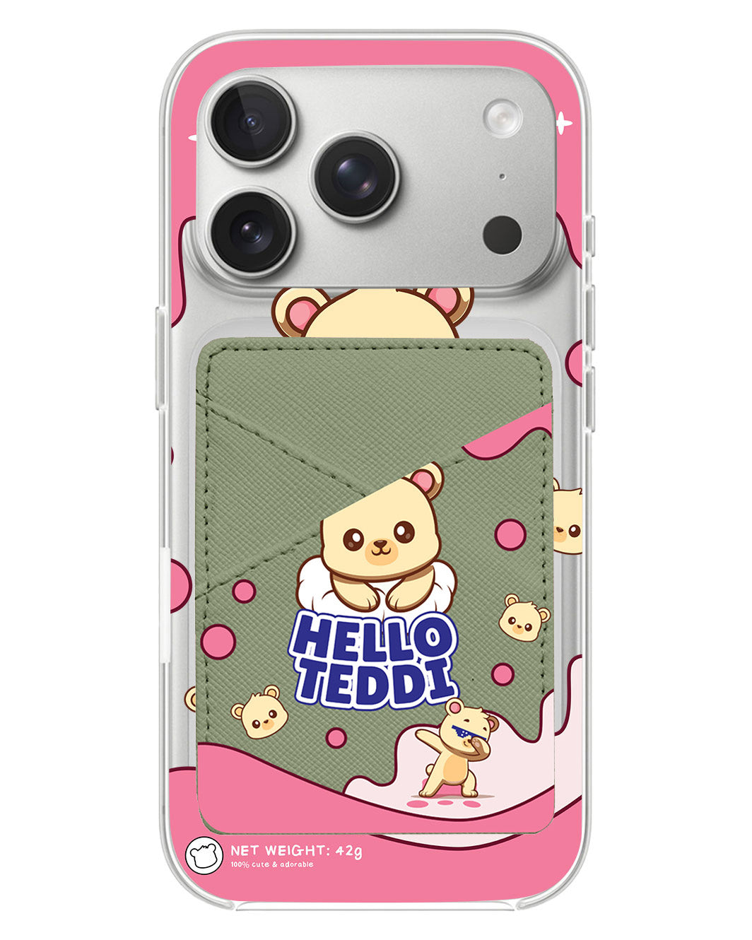 iPhone Phone Wallet Case - Hello teddy 2.0