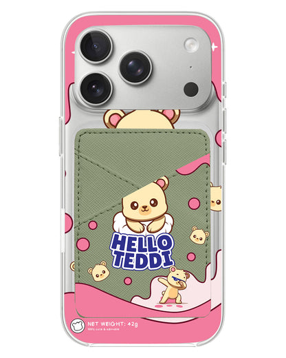 iPhone Phone Wallet Case - Hello teddy 2.0