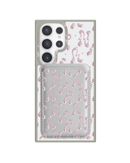 Android Magnetic Wallet Case - Pink Chrome Monogram 2.0