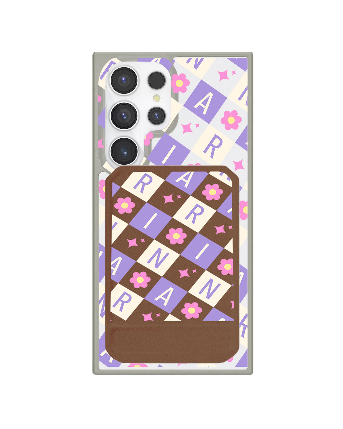 Android Magnetic Multifold Wallet - Flower Grid Monogram 3.0