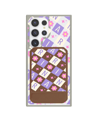 Android Magnetic Multifold Wallet - Flower Grid Monogram 3.0